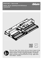 BLUM M35.7200 Series Safety, Set-Up, Operating And Maintenance Instructions preview