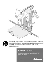 BLUM MINIPRESS top M70.2000 Safety Instructions, Set-Up Instructions And Instruction Leaflet предпросмотр