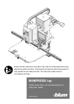 BLUM MINIPRESS Safety Instructions, Set-Up Instructions And Instruction Leaflet preview