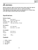 Preview for 3 page of Blumax BATTERY SLIM CHARGER User Manual