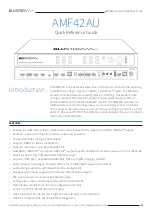 BluStream AMF42AU Quick Reference Manual preview