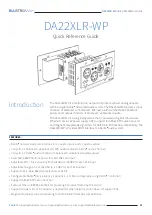 BluStream DA22XLR-WP Quick Reference Manual предпросмотр