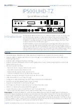 Предварительный просмотр 1 страницы BluStream IP500UHD-TZ Quick Reference Manual