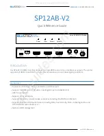 BluStream SP12AB-V2 Quick Reference Manual предпросмотр