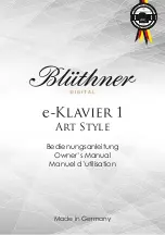 bluthner e-Klavier 1 Art Style Owner'S Manual предпросмотр