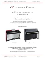 Предварительный просмотр 1 страницы bluthner e-Klavier 2 Owner'S Manual