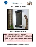 Bluworld CLASSIC QUARRY NOJOQUI FALLS Installation Instructions Manual preview