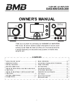 BMB International DAS-200 Owner'S Manual preview