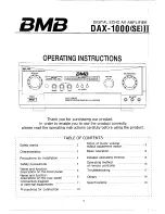 BMB DAX-1000 SE II Operating Instructions Manual preview