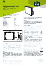 Preview for 2 page of BME Proone FLS8000LMACEU Instruction Manual