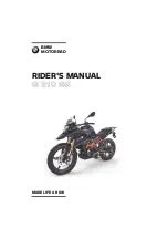 Предварительный просмотр 1 страницы BMW Motorrad G 310 GS Rider'S Manual