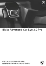 Предварительный просмотр 1 страницы BMW Advanced Car Eye 3.0 Pro Instructions For Use Manual