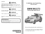 BMW M6 GT3 Installation And Operating Instructions Manual preview