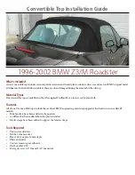 Предварительный просмотр 1 страницы BMW Z3/M Roadster Installation Manual