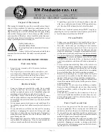 Предварительный просмотр 2 страницы BN Products BNCE-50 Operation & Instruction Manual