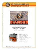 BN Products DIAMOND DBD-20M Handling Instructions Manual предпросмотр