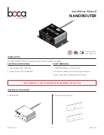 Предварительный просмотр 1 страницы Boca Flasher NANOROUTER Installation Manual