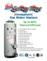 Bock Water heaters Energy Saver 66W-399 Specification Sheet предпросмотр