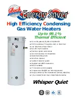 Предварительный просмотр 1 страницы Bock Water heaters High Efficiency Condensing Gas Water Heaters Specification Sheet