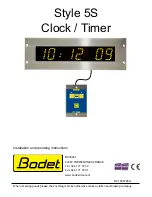 Bodet Time Style 5S Installation And Operating Instructions Manual preview