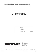 Bodet BT 5001 CLUB Installation And Operating Instructions Manual preview