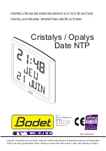 Bodet Cristalys Installation And Operating Instructions Manual preview