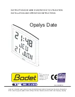 Bodet Opalys Date Installation And Operating Instructions Manual preview