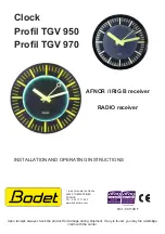 Preview for 1 page of Bodet Profil TGV 950 Installation And Operating Instructions Manual