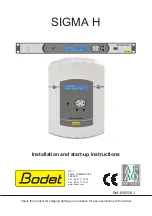 Bodet SIGMA H Installation And Start-Up Instructions Manual предпросмотр