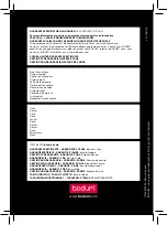 Bodum 11915 BISTRO Instructions For Use Manual preview