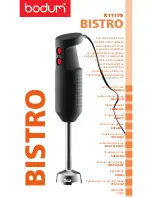 Preview for 1 page of Bodum Bistro K11179 Instructions For Use Manual