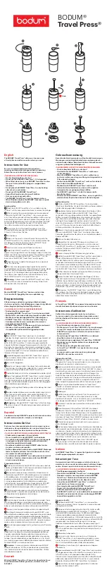 Preview for 1 page of Bodum Travel Press Instructions For Use