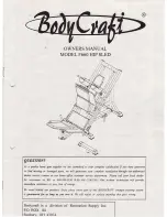 Body Craft F66O HIP SLED Owner'S Manual preview