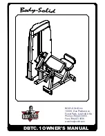 Preview for 1 page of Body Solid DBTC.1 Owner'S Manual