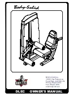 Body Solid DLEC Owner'S Manual preview