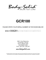 Предварительный просмотр 12 страницы Body Solid GCR100 Owner'S Manual