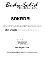 Preview for 10 page of Body Solid SDKR1000P2 Assembly Instructions Manual