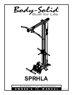 Body Solid SPRHLA Assembly Instructions And Owner'S Manual preview