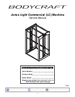 BodyCraft Jones Light Commercial Owner'S Manual preview