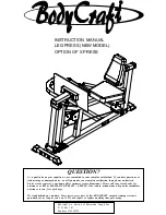 BodyCraft LEG PRESS Instruction Manual предпросмотр