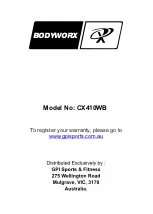 Предварительный просмотр 20 страницы Bodyworx CX410WB Owner'S Manual