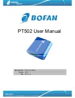 Bofan PT502 User Manual предпросмотр