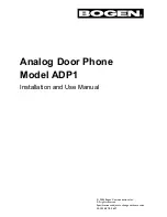 Bogen ADP1 Installation And Use Manual предпросмотр