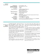 Предварительный просмотр 2 страницы Bogen ANS501 Specifications