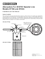 Bogen AT10A Installation And Use Manual preview