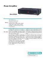 Предварительный просмотр 1 страницы Bogen BPA-60 Technical Specifications