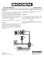 Bogen CA19 Install Manual предпросмотр