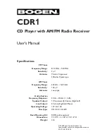 Bogen CDR1 User Manual preview