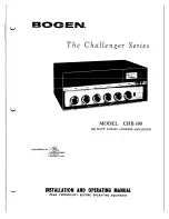 Предварительный просмотр 1 страницы Bogen Challenger CHB100 Installation & Operating Manual