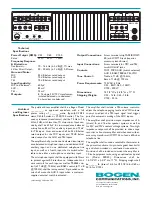 Предварительный просмотр 2 страницы Bogen Classic C100 Specifications